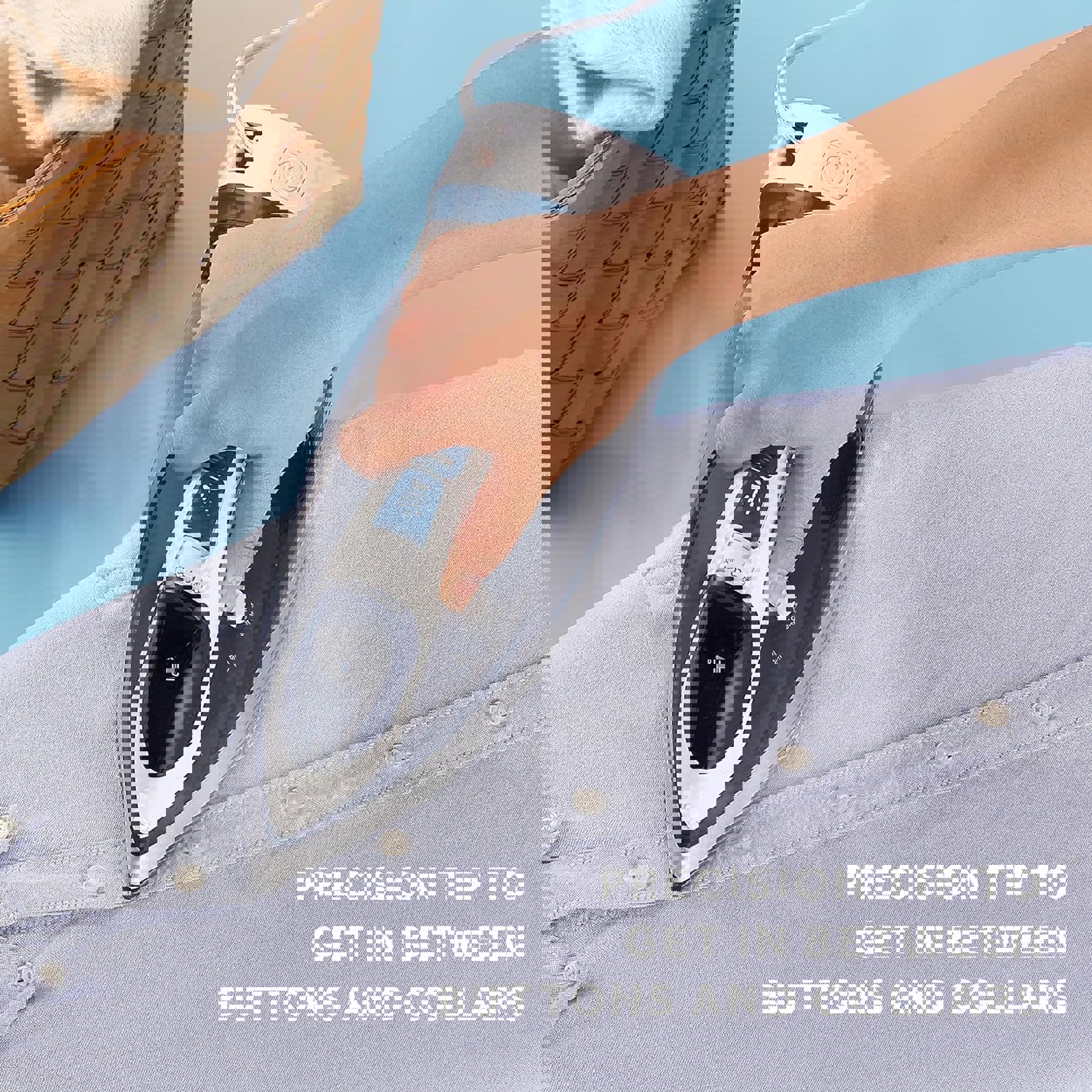 Sunbeam 1700W Steam Iron, 8' Retractable Cord, Variable Temperature Select, NonStick Soleplate